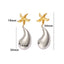 1 Pair Geometric Stainless Steel Starfish Hollow Drop Earrings for Women