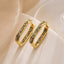 1 Pair Minimalist Geometric 18k Gold Plated Copper Zircon Earrings