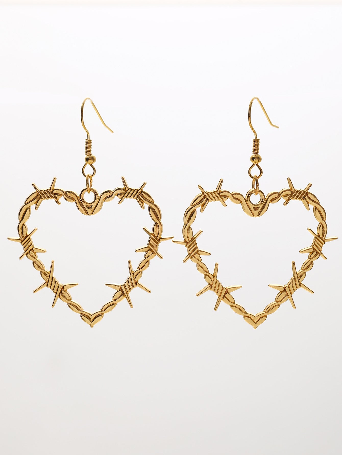 Gothic Black Heart Drop Alloy Earrings