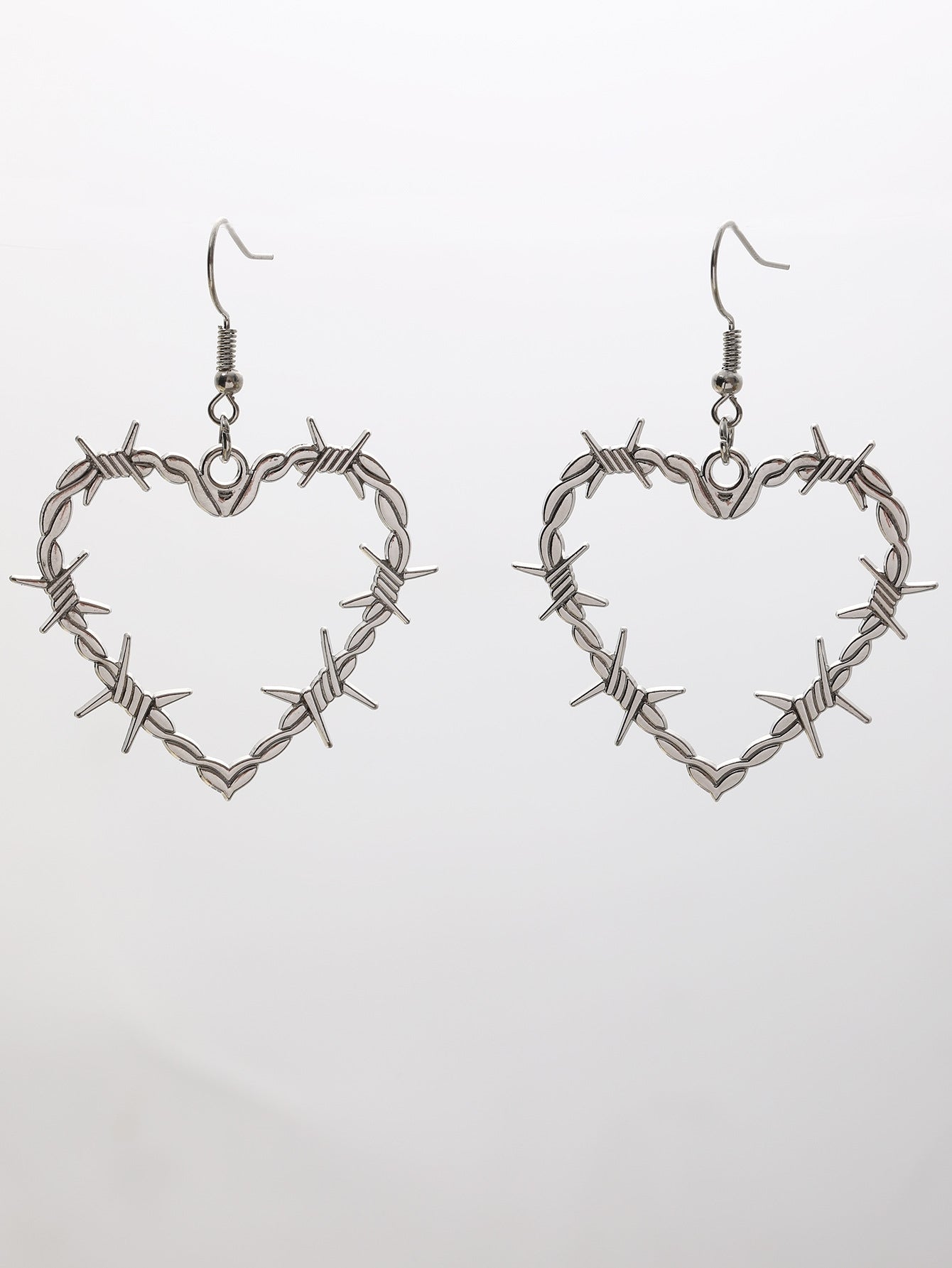 Gothic Black Heart Drop Alloy Earrings