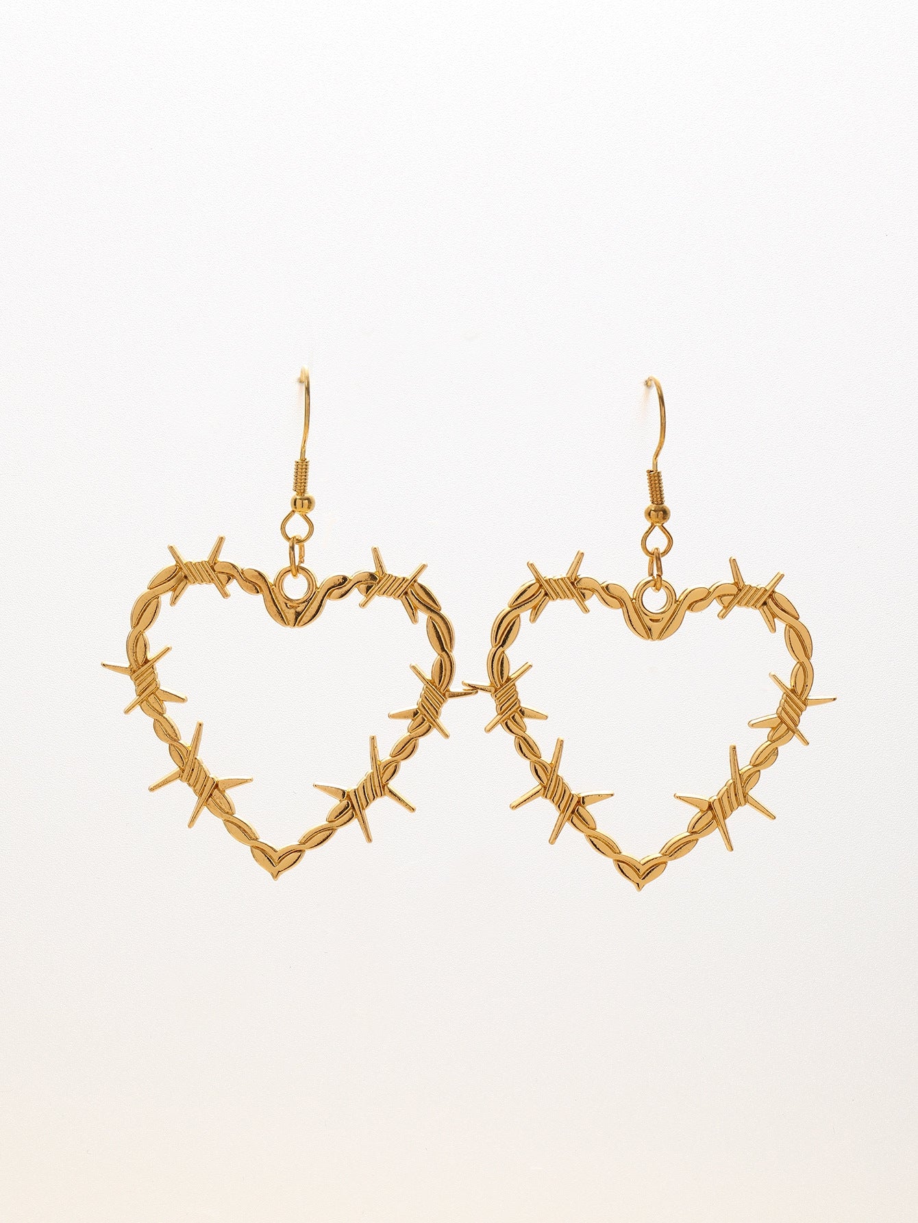 Gothic Black Heart Drop Alloy Earrings