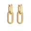 1 Pair Minimalist Oval Zircon 18k Gold Plated Double Hoop Earrings