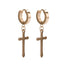 1 Pair Minimalist Cross Titanium Steel Drop Earrings for Men and Women