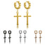 1 Pair Minimalist Cross Titanium Steel Drop Earrings for Men and Women