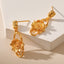 1 Pair Minimalist Flower Design 18k Gold Plated Copper Drop Earrings