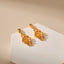 1 Pair Minimalist Flower Design 18k Gold Plated Copper Drop Earrings