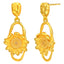 1 Pair Minimalist Flower Design 18k Gold Plated Copper Drop Earrings