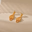 1 Pair Minimalist Flower Design 18k Gold Plated Copper Drop Earrings