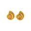 1 Pair Minimalist Geometric Conch 18k Gold Plated Stainless Steel Earrings