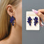 Geometric Inlay Glass Gemstone Wing Shape Stud Earrings for Women - 8 Colors Fashion Jewelry