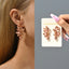 Geometric Inlay Glass Gemstone Wing Shape Stud Earrings for Women - 8 Colors Fashion Jewelry