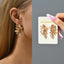 Geometric Inlay Glass Gemstone Wing Shape Stud Earrings for Women - 8 Colors Fashion Jewelry