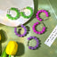 1 Pair Colorful Geometric Alloy Hoop Earrings