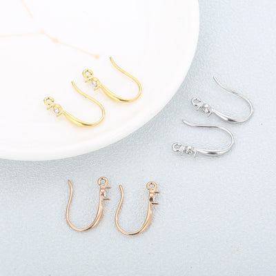 Geometric Stainless Steel Rhinestone Fish Hook Earrings - Trendy Diamond-Encrusted Jewelry for Women