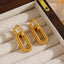 1 Pair Geometric 18k Gold Plated Stainless Steel Oval Hoop Earrings
