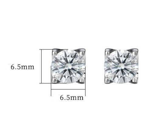 1 Carat Geometric Square Moissanite Sterling Silver Stud Earrings