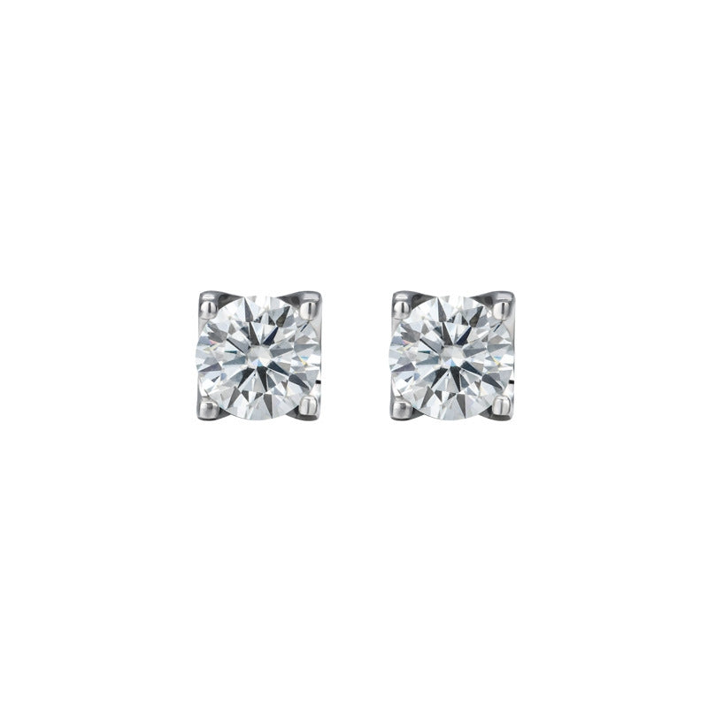 1 Carat Geometric Square Moissanite Sterling Silver Stud Earrings