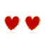 Heart Shape Alloy Enamel Earrings - Black and Red Drip Oil Design