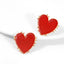 Heart Shape Alloy Enamel Earrings - Black and Red Drip Oil Design