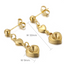 Heart-Shaped Stainless Steel Drop Earrings with 18K Gold Tassel Design