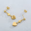 Heart-Shaped Stainless Steel Drop Earrings with 18K Gold Tassel Design
