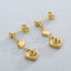 Heart-Shaped Stainless Steel Drop Earrings with 18K Gold Tassel Design