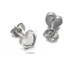 Heart-Shaped Stainless Steel Stud Earrings with Diamond Accents - Minimalist Titanium Steel Jewelry