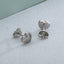 Heart-Shaped Stainless Steel Stud Earrings with Diamond Accents - Minimalist Titanium Steel Jewelry