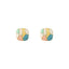 1 Pair Minimalist Korean Color Block Square Glazed Alloy Stud Earrings