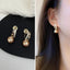 1 Pair Vintage Leaf Flower Bow Knot Pearl Zircon Clip-On Earrings