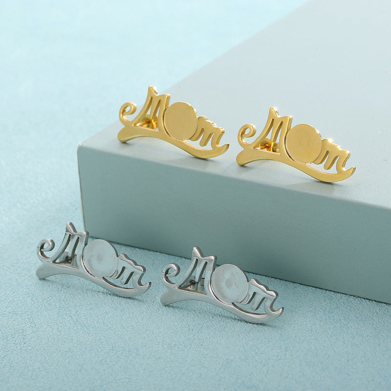 "Stainless Steel Letter Drop Earrings - Creative Jewelry for Women"