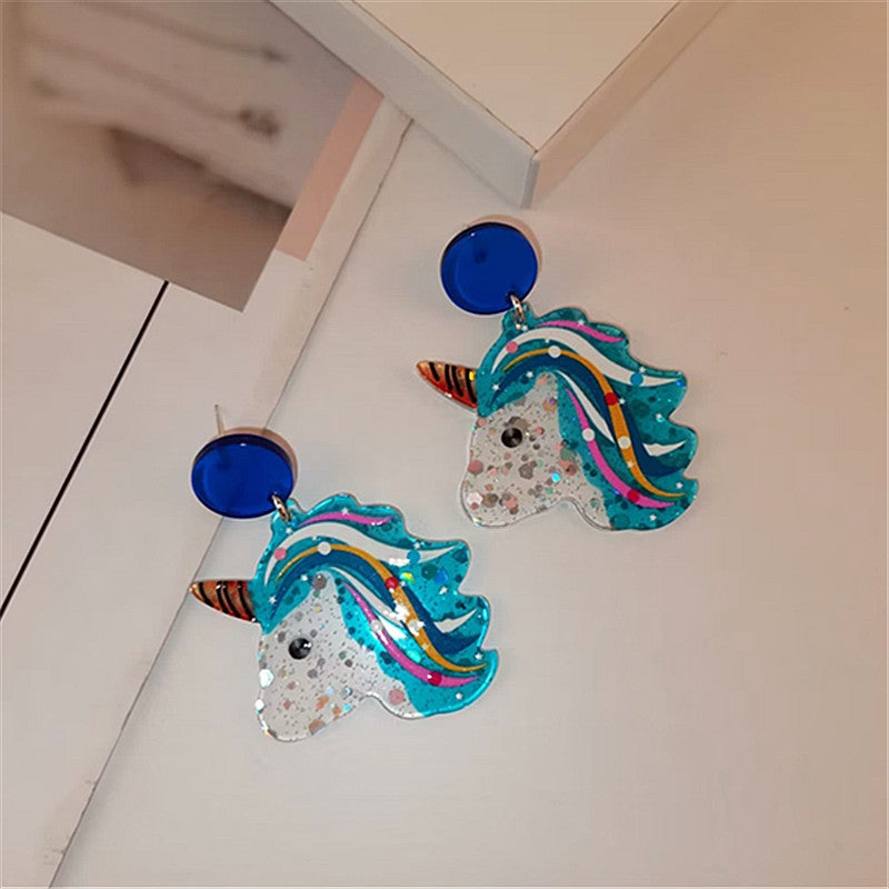 1 Pair Simple Style Mermaid Arylic Patchwork Women's Ear Studs