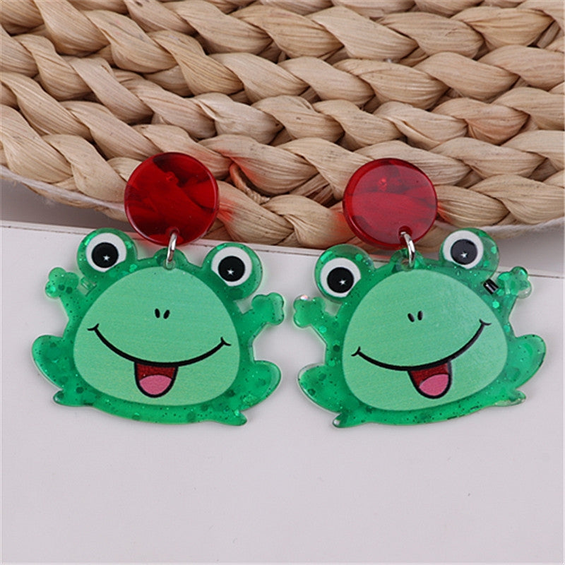 1 Pair Simple Style Mermaid Arylic Patchwork Women's Ear Studs