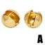18K Gold Plated Round Ball Drop & Stud Earrings - Simple Glossy Copper Women's Jewelry