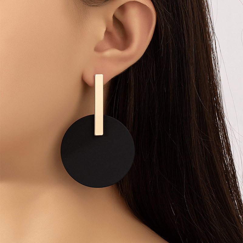 1 Pair Simple Style Round Iron Drop Earrings