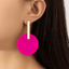 Simple Geometric Round Iron Drop Earrings for Women