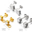 "Stainless Steel Gold Plated Zircon Stud Earrings with Rhinestone Inlay - Korean Fashion Personalized Design"