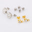 "Stainless Steel Gold Plated Zircon Stud Earrings with Rhinestone Inlay - Korean Fashion Personalized Design"