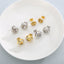 "Round Zircon Stainless Steel Stud Earrings with Micro-Inlaid Crystals – Simple and Fashionable Korean Style"