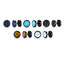 1 Pair Minimalist Titanium Steel Turquoise and Tiger Eye Stone Dumbbell Stud Earrings