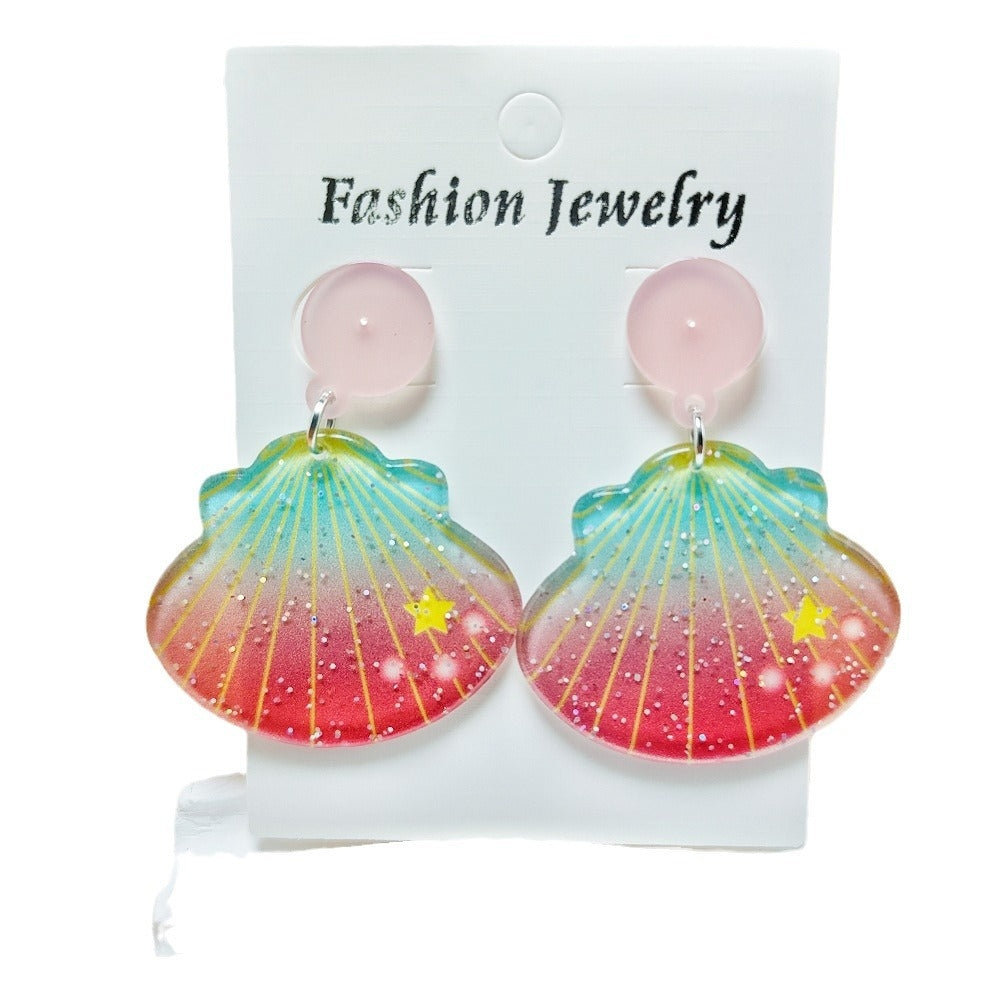 1 Pair Simple Style Shell Arylic Drop Earrings