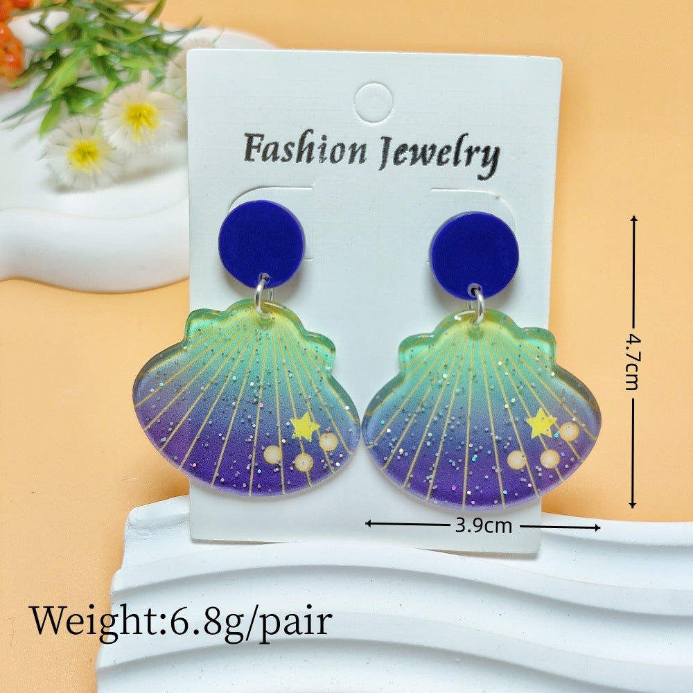 1 Pair Simple Style Shell Arylic Drop Earrings