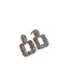 1 Pair Minimalist Square Rhinestone Inlay Alloy Drop Earrings with 925 Silver Post