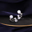 1 Pair Minimalist Copper Stud Earrings with Rhinestone Moonstone Accents