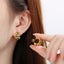 1 Pair Minimalist 18K Gold Plated Stainless Steel Textured Hoop Earrings