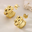 1 Pair Minimalist 18K Gold Plated Stainless Steel Textured Hoop Earrings