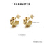 1 Pair Minimalist 18K Gold Plated Stainless Steel Textured Hoop Earrings