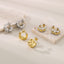1 Pair Minimalist 18K Gold Plated Stainless Steel Textured Hoop Earrings