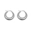 Simple Titanium Steel Circle Stud Earrings for Women