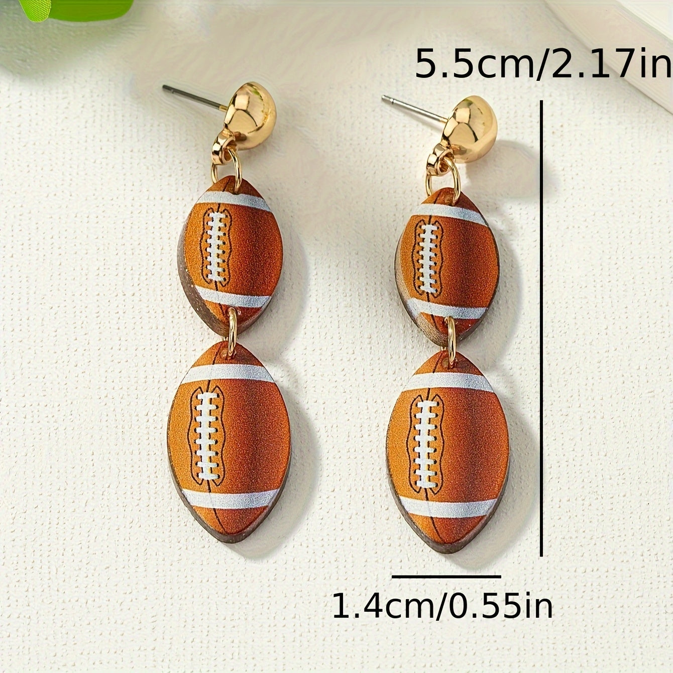 Simple Style Acrylic Rugby Drop Earrings